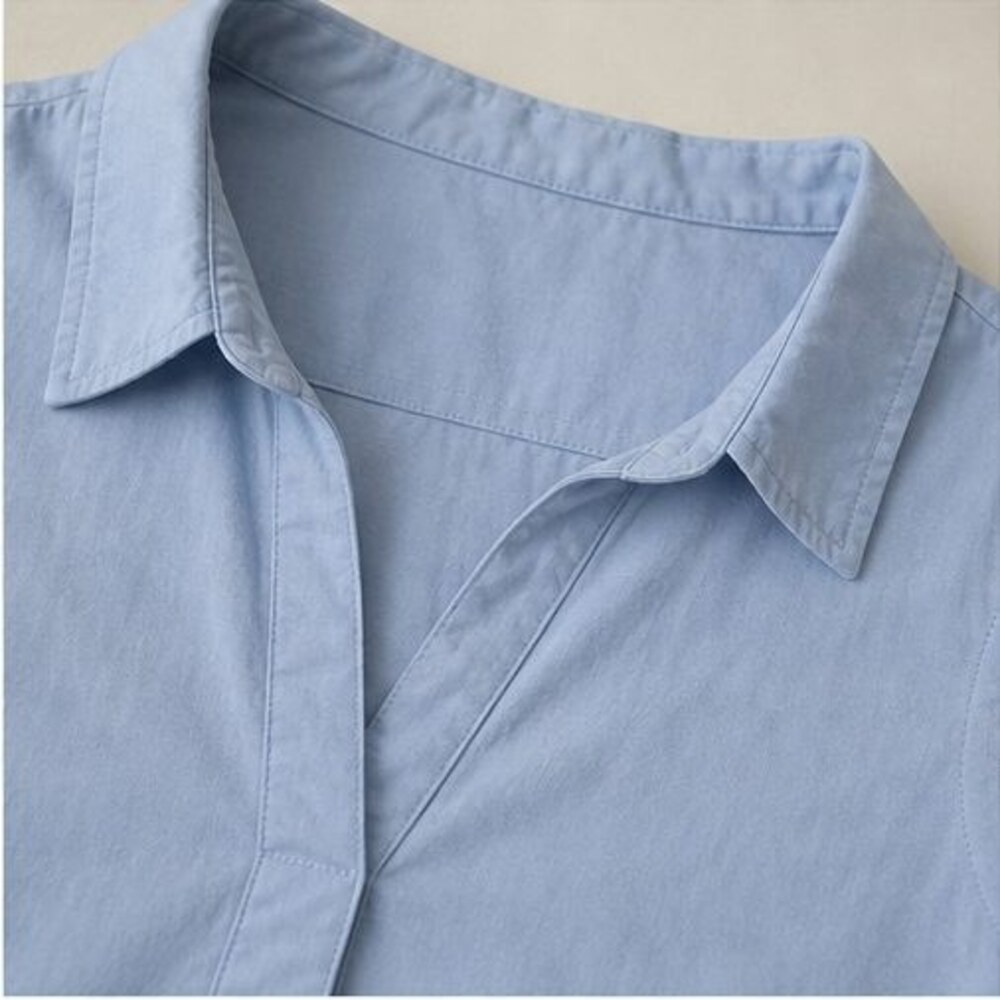 Blue Button Blouse - Picture 4 of 6